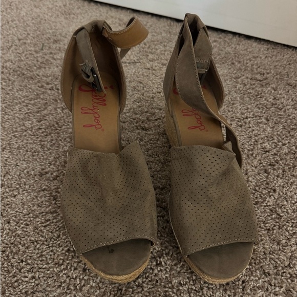 Jellypop Shoes - Jellypop Tan Espadrille Wedge Sandals